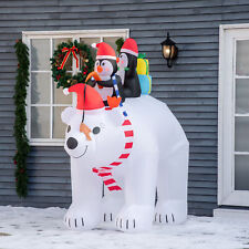 7 ft Light Up Polar Bear & Penguins LED Lighted Christmas Inflatable Decoration picture