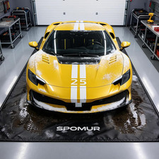 Garage Floor Mat 7'9"X18', 610GSM PVC Containment Mat Raised Edge picture
