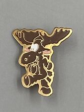 Vintage Happy Skipping Walking Moose Lapel Pin Brooch picture