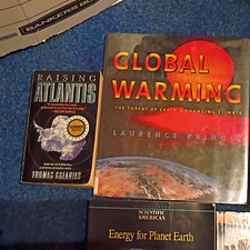 Lot of 4 Paperback Books: Global Warming, Raising Atlantis, Energy, Hazmat picture