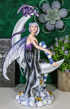 Ebros Large Celestial Crescent Moon Fairy With Pet Dragon Figurine 13