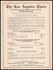 1919 Los Angeles Times Pacific Southwest Newspaper Demographics Vintage Print Ad picture