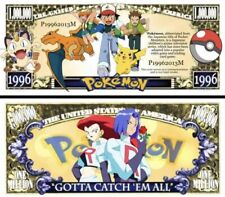 Pokémon Collectible 50 Pack 1 Million Dollar Bills Funny Money Novelty Notes picture