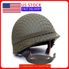 US WW2 M1 Helmet WWII with Chin Strap Net Cover Army Military Reproduction picture