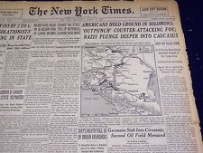 1942 AUGUST 12 NEW YORK TIMES - AMERICANS HOLD GROUND IN SOLOMNS - NT 931 picture