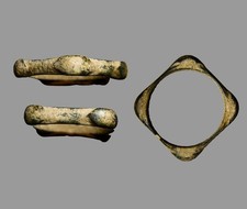 RARE Antiquity Ancient Hellenistic Bronze Four-Knopped Archer Ring 300BC picture