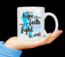Prostate Cancer Awareness Hope Faith Fight Blue Ribbon 11oz. Coffee Mug Tea Cup  picture