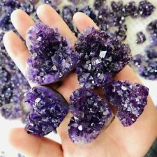 Natural Heart Amethyst Quartz Crystal Cluster Geode Healing Gemstone Collections picture