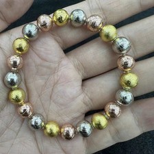 Genuine Natural Gibeon Iron Meteorite 3 colors  Round Beads  Bracelet 8mm picture