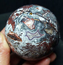 TOP 414G Natural Polished Mexico Banded Agate Crystal Sphere Ball Healing WD763 picture