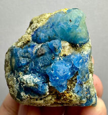 487 CT Fluorescent Top Blue Afghanite Crystals Pyrite Mica On Matrix From Afghan picture