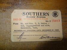 1955-56 Southern Railway System  Family Pass picture