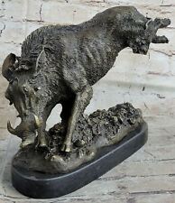 Wild Pig Boar Bronze Animal Sculpture Statue Signed Hand Made Figurine Sculpture picture