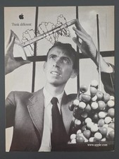 1999 PRINT AD Apple 'THINK DIFFERENT' Dr. James Watson holding DNA Structure picture