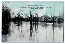 1913 Curtis Avenue South Flood at Middletown Ohio OH Antique Postcard picture