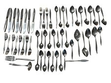 Vintage ONEIDACRAFT DELUXE STAINLESS FLATWARE Pattern: TEXTURA 57 PIECES picture