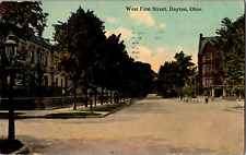 Postcard West First Street Dayton Ohio Divided Back Postmarked 1913 picture