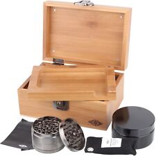 Premium Bamboo Smell Proof Stash Box with Lock - Storage Kit with Accessories picture