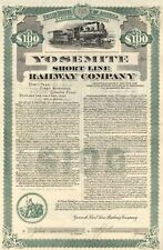 Yosemite Short Line Railway Co. - 1905 dated $100 California Railroad Bond (Unca picture