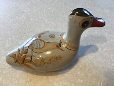 Vintage Mexican Pottery Bird Duck Figurine Tonala Shiny Handpainted  picture