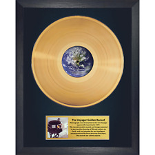 VOYAGER ONE - SOUNDS OF THE EARTH - GOLD 24K NASA LP RECORD -Wood Framed Display picture