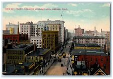 c1910's View Of 17th St Towards Welcome Arch Trolley Denver Colorado CO Postcard picture
