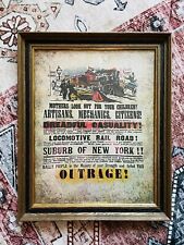 Vintage Turner Wall Accessory Framed Poster 1839 Philadelphia Anti Railroad picture