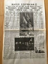 1945 re print of Daily Express - VE Day dated May 8 1945 -  4 pages picture