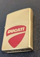 Ducati Motorcycles All Brass Red Enameled Zippo Lighter picture
