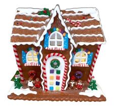 Christmas Large Lighted Colorful CANDY Clay Dough GINGERBREAD HOUSE 13
