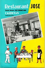 Vtg Advertising Flyer 1960s Barcelona Spain - Restaurant Jose Caldetas picture