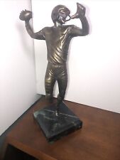 Vintage Heavy Bronze Football Quarterback - Statue Sculpture on marble bade~12