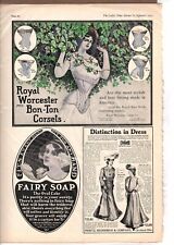Original 1903  Print Ad page  Royal Worcester Bon Ton Corsets / fairy soap  picture