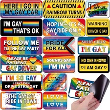 Rainbow Pride Magnets 16pc Bulk Car Bumper Truck Fridge Cruise Decoration Gift picture