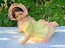 Vintage Baby Doll Vintage Bonnet Porcelain YELLOW ROSE OF TEXAS Crawl  ❤️sj8j8 picture