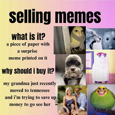 a meme printed out on paper (not guaranteed a meme on the photo) picture
