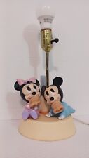 Vintage 1984 Disney Baby Mickey & Minnie Nursery Table Lamp & Night Light 3 Way picture