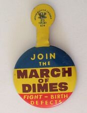 Join The March Of Dimes Birth Defects Pinback Badge Pin Authentic Vintage (N11) picture