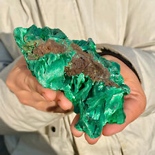 345G Natural glossy Malachite transparent cluster rough mineral sample picture