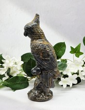 Large Mountain Jasper Parrot Carving, 7.5” Hand Carved Cockatoo Bird Sculpture picture
