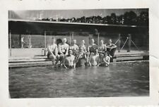 Vintage photograph, shirtless mature men at swimming pool, gay interest  picture