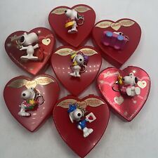 Peanuts Snoopy Whitman's Valentine Key Chains Attached to Plastic Heart Lot of 7 picture
