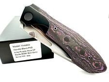 Null Knives Voodoo - Purple Haze Camo CF/Purple Hardware/M390/Belt Satin/ #944 picture