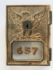 YALE & TOWNE Brass Post Office Box Door-1892- EAGLE picture