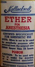 Vintage Medicine Hand Crafted Bottle, Ether for Anesthesia, Mallinckrodt,  picture