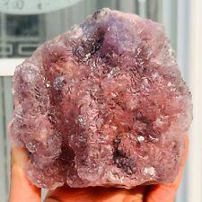 810g  Natural Transparen QR code Purple Fluorite Quartz Crystal Mineral Specimen picture