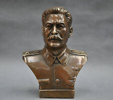 Russian Leader Joseph Stalin Bust Bronze Statue  picture