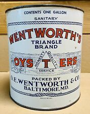 Vintage Oyster Can, one gallon, O. E. Wentworth & CO. Baltimore MD picture