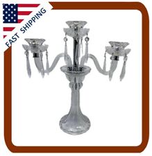 Elegant Cut Glass Candleabra, Three Arms, Chandelier Style Candle Holder picture