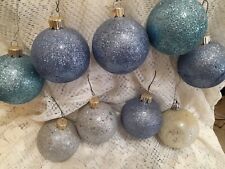 9 Vintage Sparkly Christmas Bulbs Some Flaws picture